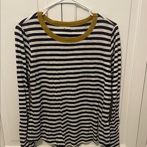 Madewell Mustard Collar Striped Shirt